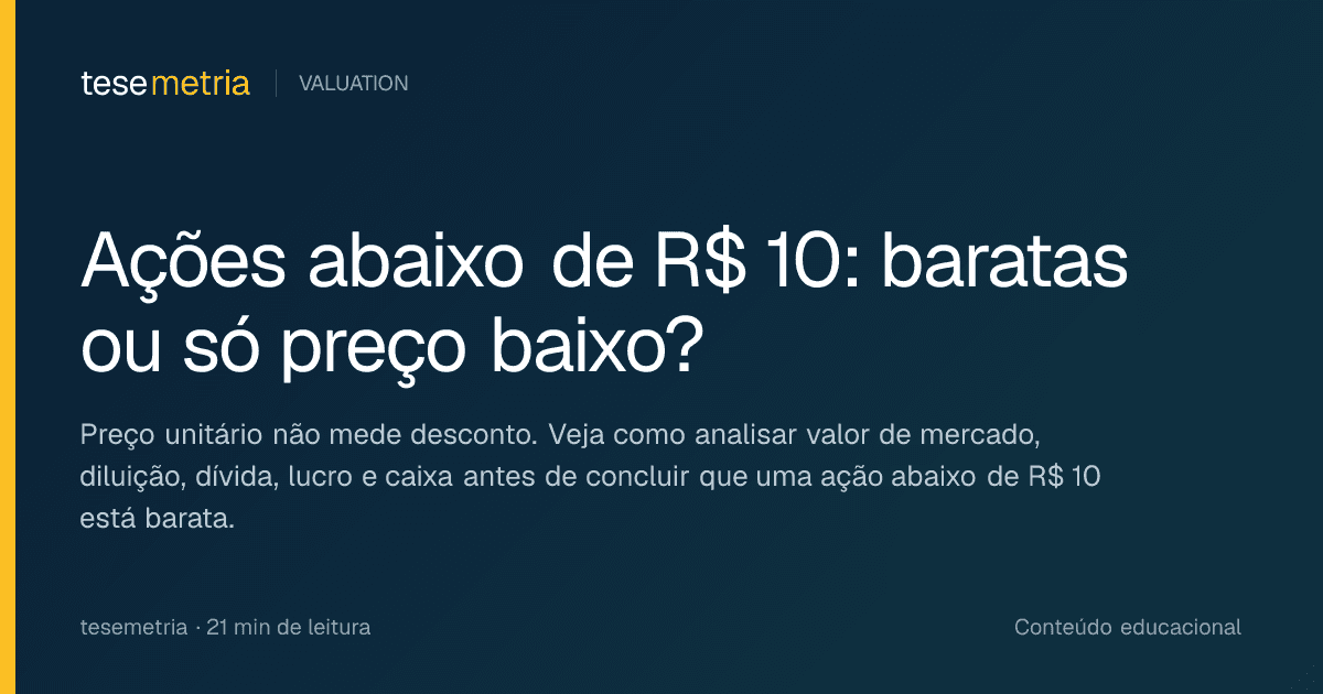 Capa do artigo Ações abaixo de R$ 10: baratas ou só preço baixo?