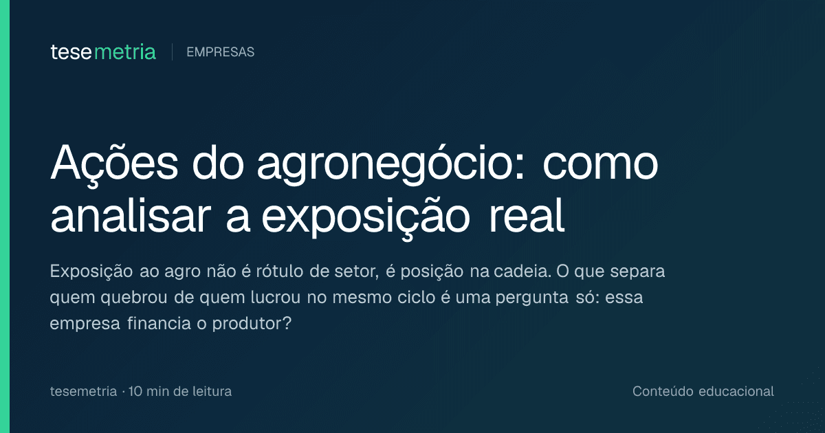 Capa do artigo Ações do agronegócio: como analisar a exposição real