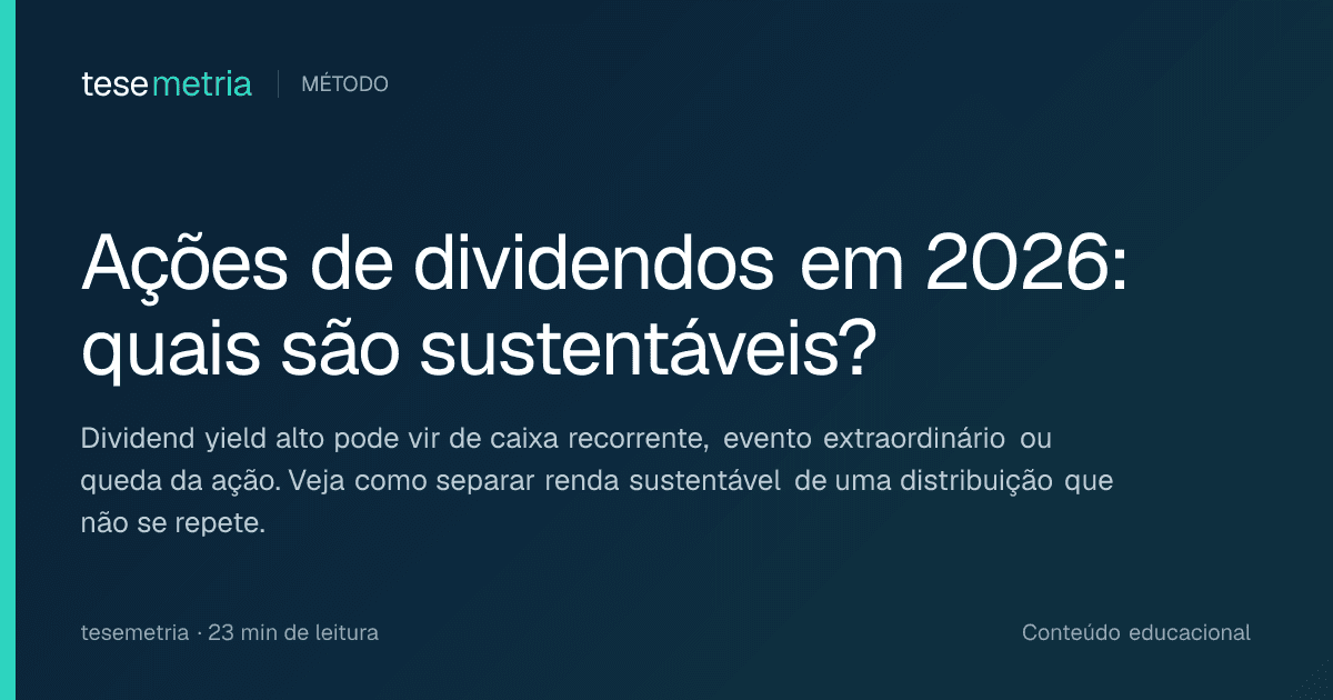 Capa do artigo Ações de dividendos em 2026: quais são sustentáveis?