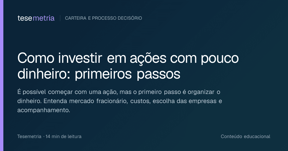 Capa do artigo Como investir em ações com pouco dinheiro: primeiros passos
