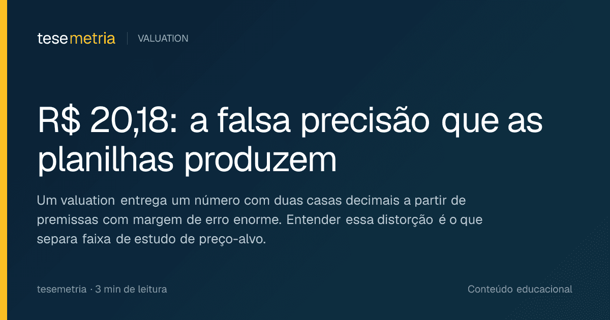 Capa do artigo R$ 20,18: a falsa precisão que as planilhas produzem