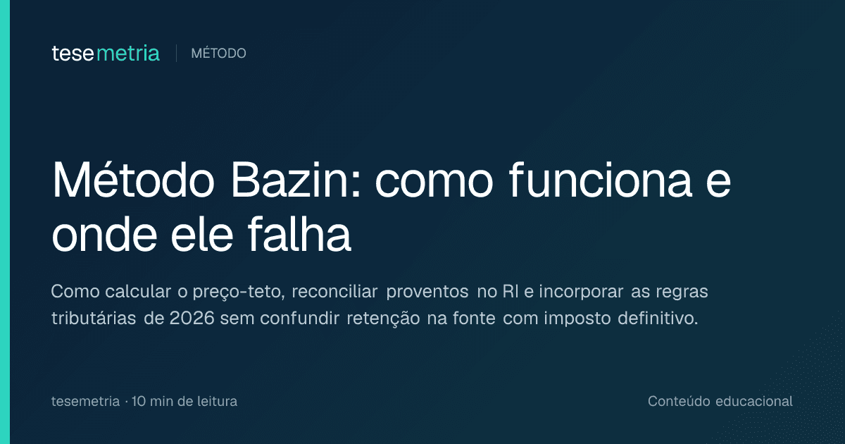 Capa do artigo Método Bazin: como funciona e onde ele falha