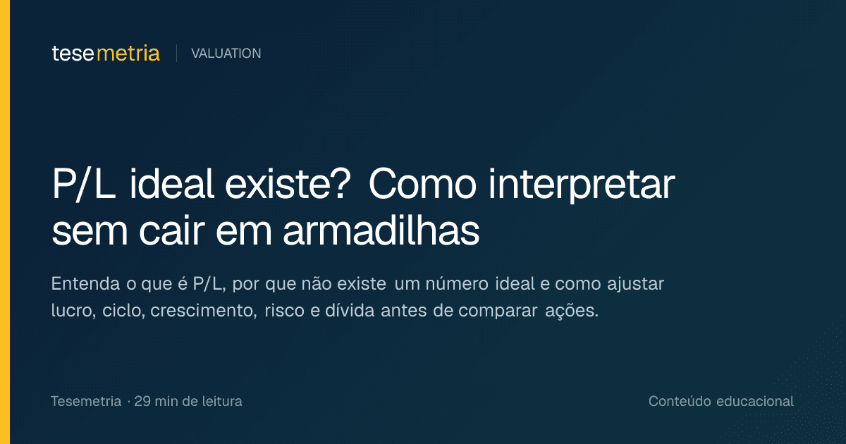 Capa do artigo P/L ideal existe? Como interpretar sem cair em armadilhas
