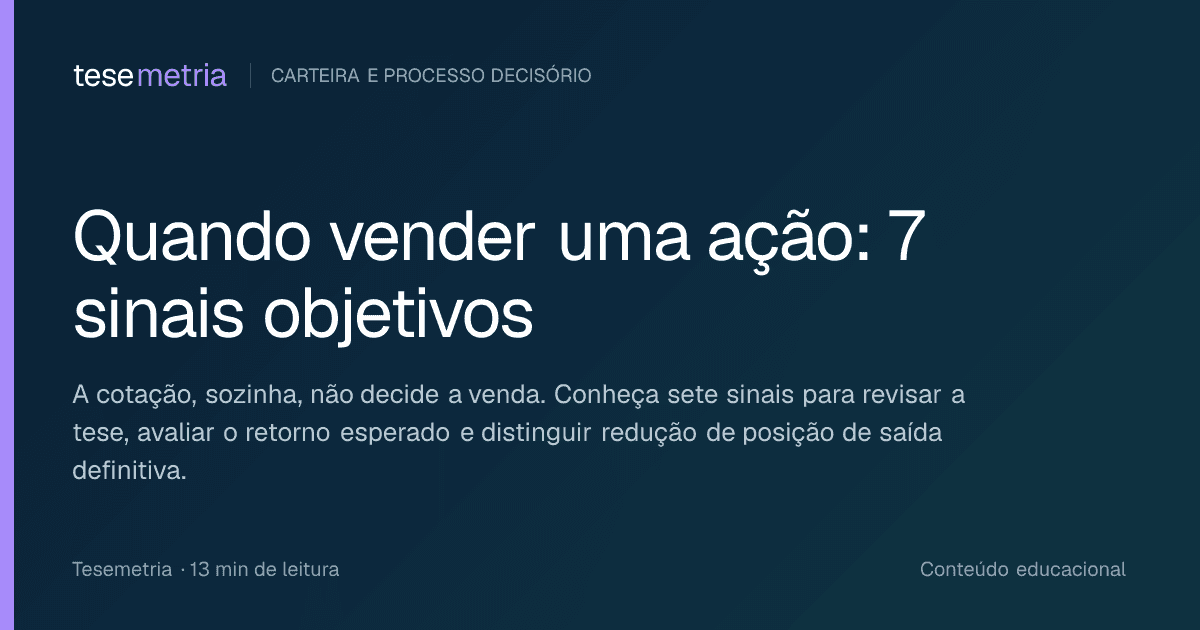 Capa do artigo Quando vender uma ação: 7 sinais objetivos