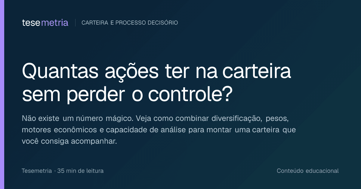 Capa do artigo Quantas ações ter na carteira sem perder o controle?