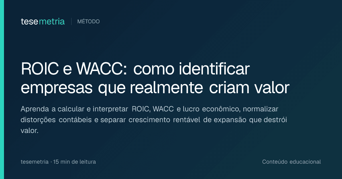 Capa do artigo ROIC e WACC: como identificar empresas que realmente criam valor