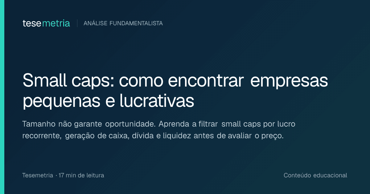 Capa do artigo Small caps: como encontrar empresas pequenas e lucrativas